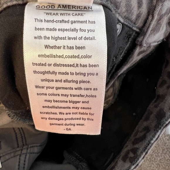 Good American Good Legs Gray Leopard Skinny Jeans Womens Size 29/8 High Waist 🌹 - Picture 12 of 13